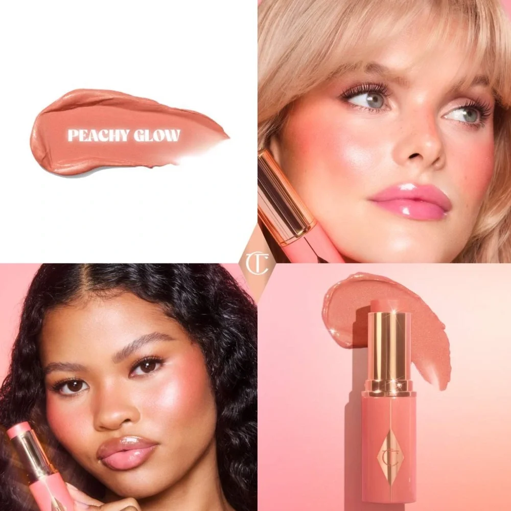 Charlotte Tilbury Unreal Lip & Cheek Glow Blush Stick in Peachy Glow
